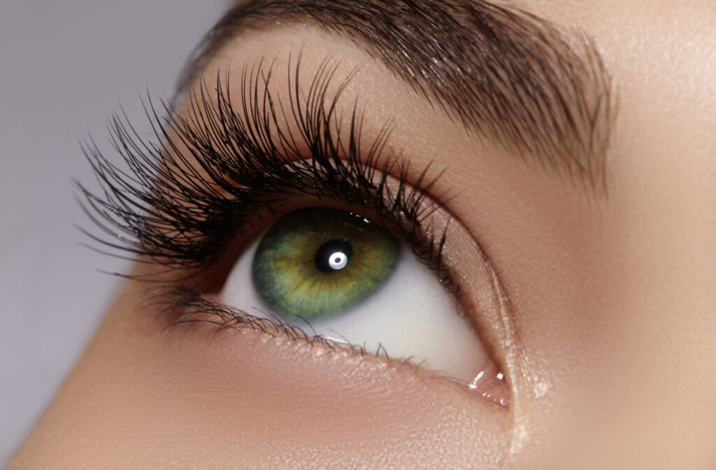 Close up of women with eyelash extensions